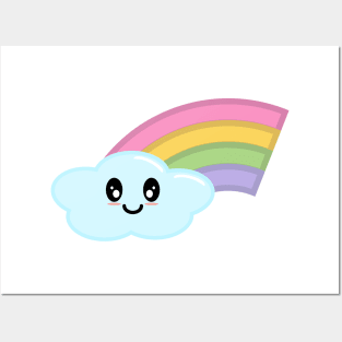 Kawaii Cute Happy Rainbow Posters and Art